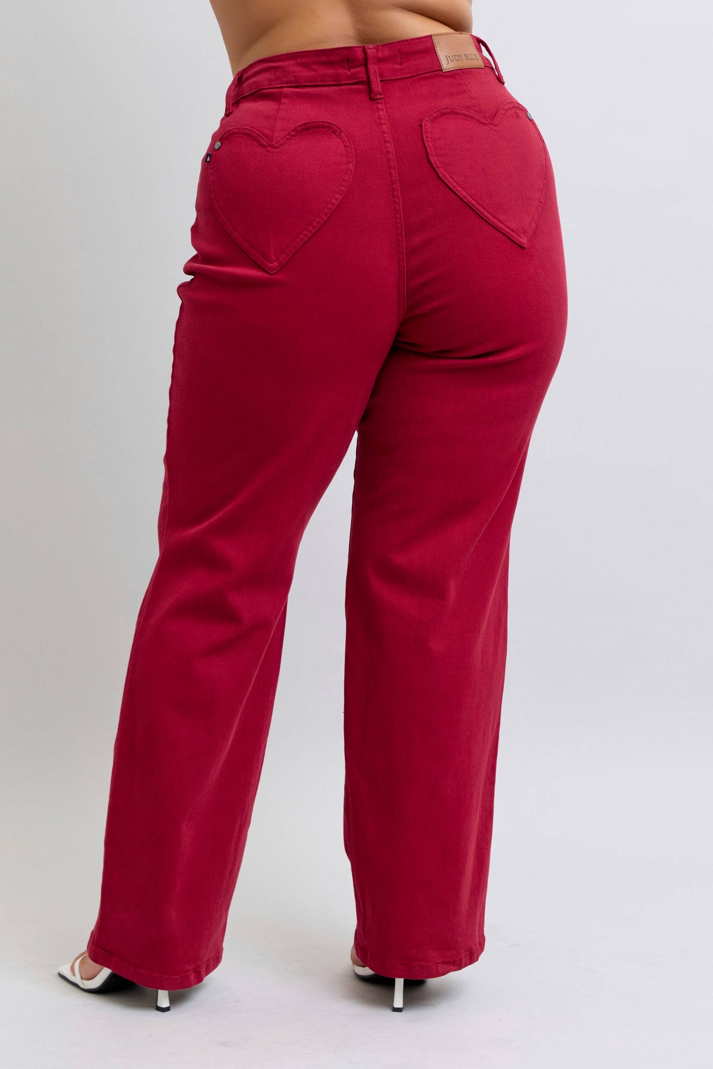 Heart Shaped Back Pockets High Waisted 90's Straight- PLUS