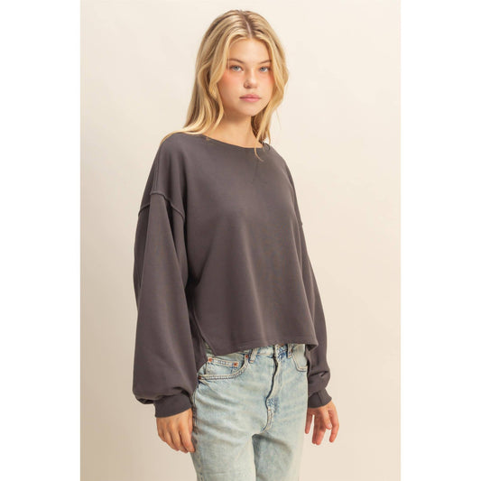 Round Neck Casual Long Sleeve Knit Top