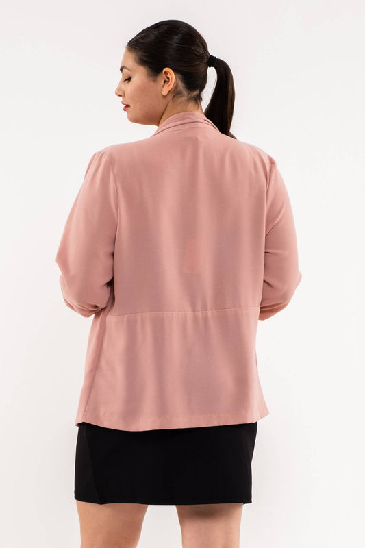 PLUS 3/4 ROUCHED SLEEVE BLAZER