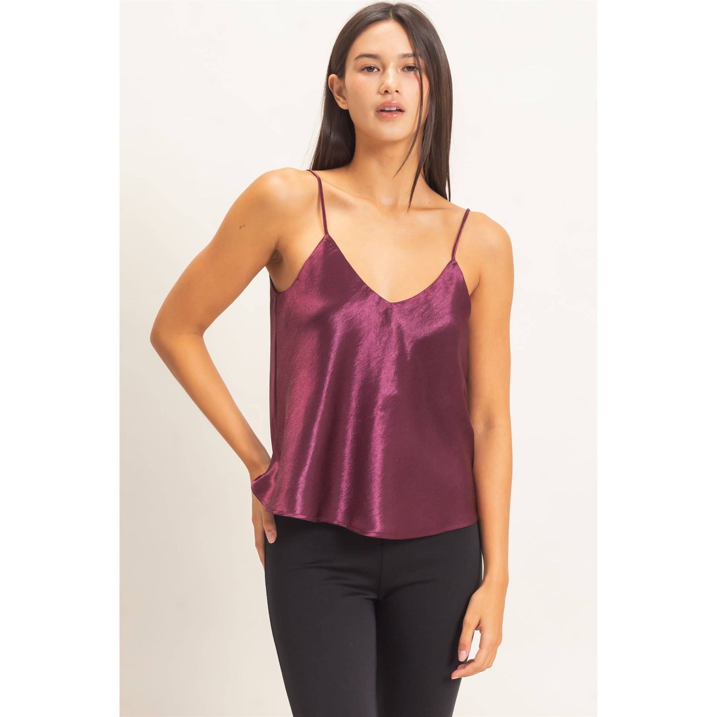V-Neck Satin Cami Top