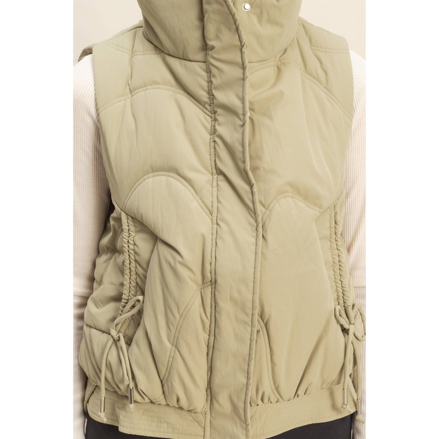 High Neck Quilting Puffer Vest