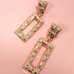 HAMMERED RECTANGLE DROP TITANIUM POST EARRINGS | 31E40439