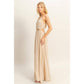 HF25E129-Side Cutout Side Slit Maxi Dress