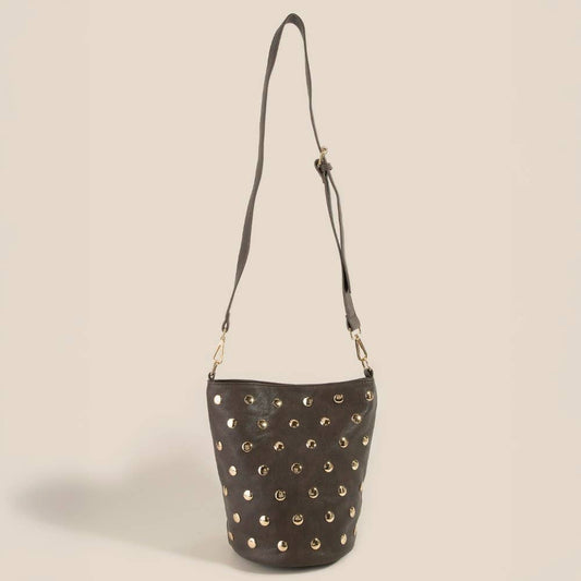 Studded Leather Bucket Bag