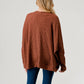 Brushed Waffle Knit Cocoon Shape Cardigan, J746