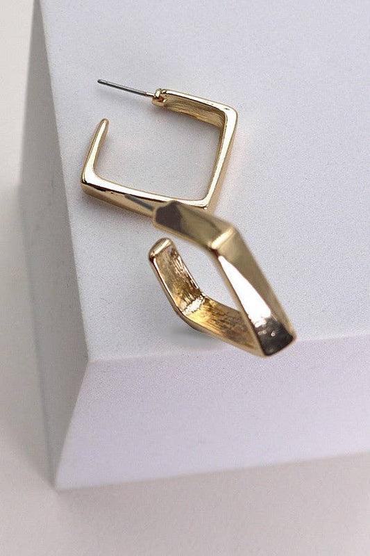 SQUARE GOLD HOOP EARRING