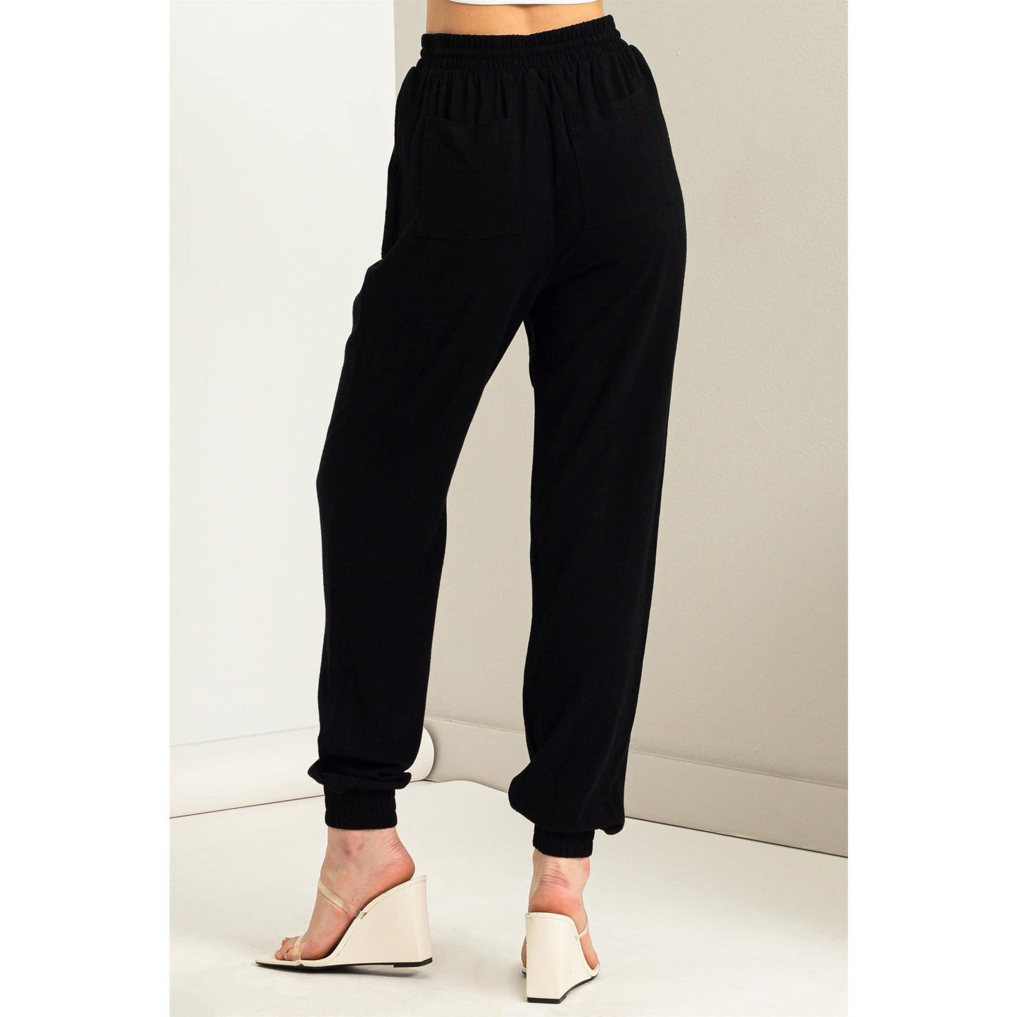 DZ23A546-Linen Drawstring Jogger Pants