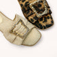 CONCEPT-32 BIG GOLDEN BUCKLE DESIGN SLIP-ON SANDAL