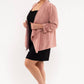 PLUS 3/4 ROUCHED SLEEVE BLAZER