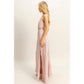 HF25E129-Side Cutout Side Slit Maxi Dress