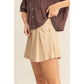 HF25A652-Linen Mid-Rise Flared Shorts