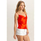 DZ25C247-Basic Satin Cami Cowl Neck Top