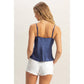 DZ25C247-Basic Satin Cami Cowl Neck Top