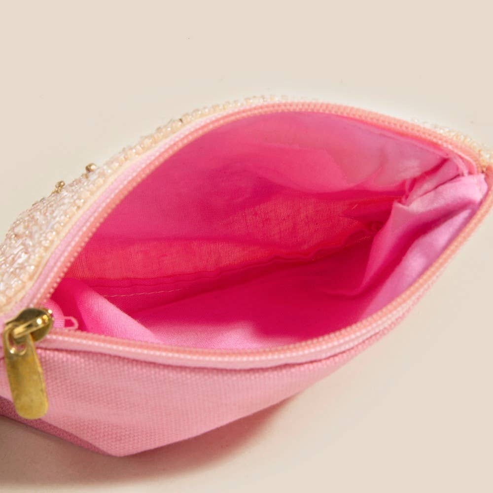 The Queen Crown Seed Beaded Coin Purse