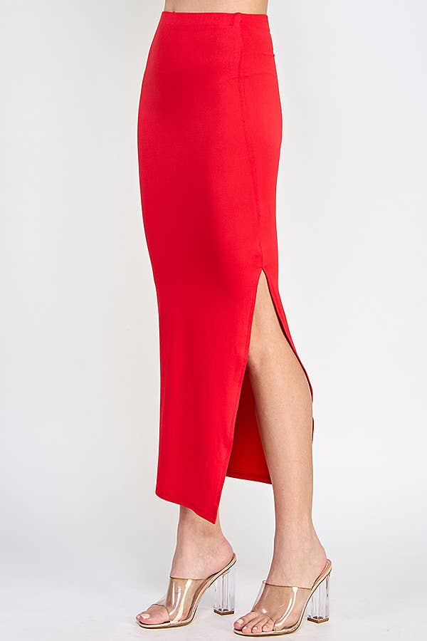 CHERRY BOMB SIDE SLIT MAXI SKIRT