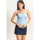 DZ25C126-Satin Back Tie Detail Sleeveless Top