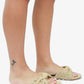 MAYLEEN - Raffia Beaded Slide Sandals, Mediterranean Style