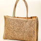 Straw Braided Rectangle Tote Bag