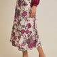 FLARE HEM FLORAL MIDI SKIRT