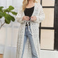 CESW3831- LONG SLEEVES CROCHET ELASTIC CARDIGAN
