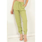 DZ23A546-Linen Drawstring Jogger Pants