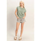 Textured Round Neck Dolman Sleeve Top
