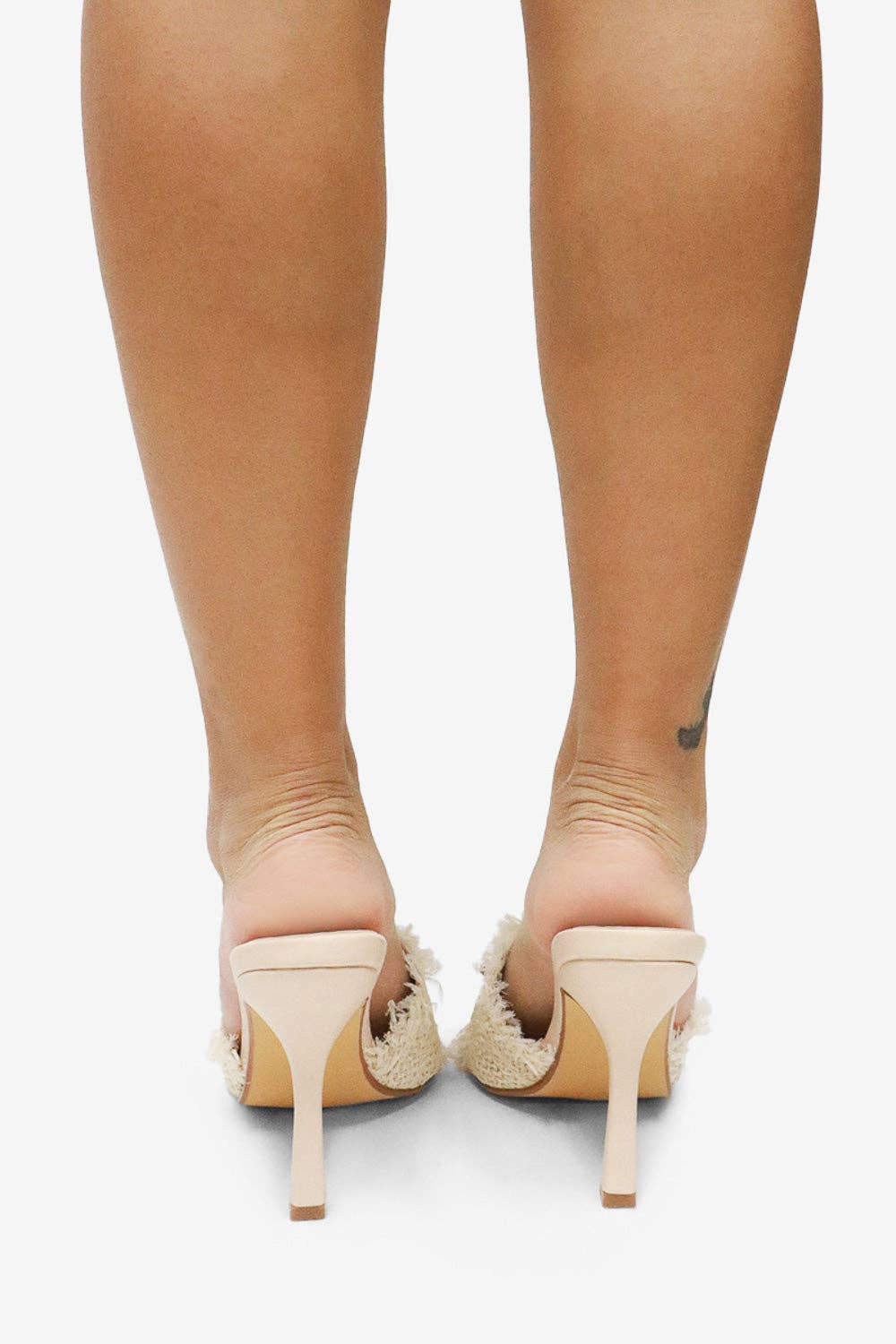 KIDMAN - Raffia Floral Heels, Rhinestone Embellishments