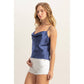 DZ25C247-Basic Satin Cami Cowl Neck Top