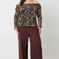 Sasha Plus Size Leopard Print Off-the-Shoulder Blouse