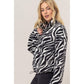 Animal Print Sherpa Half-Zip Pullover