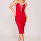Contrast Techno Crepe Americana Midi Dress