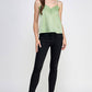 LACE DETAIL ADJUSTABLE SHOULDER STRAP WOVEN CAMI
