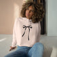 Cropped Hoodie - Feminine Bow Design for International Women's Day