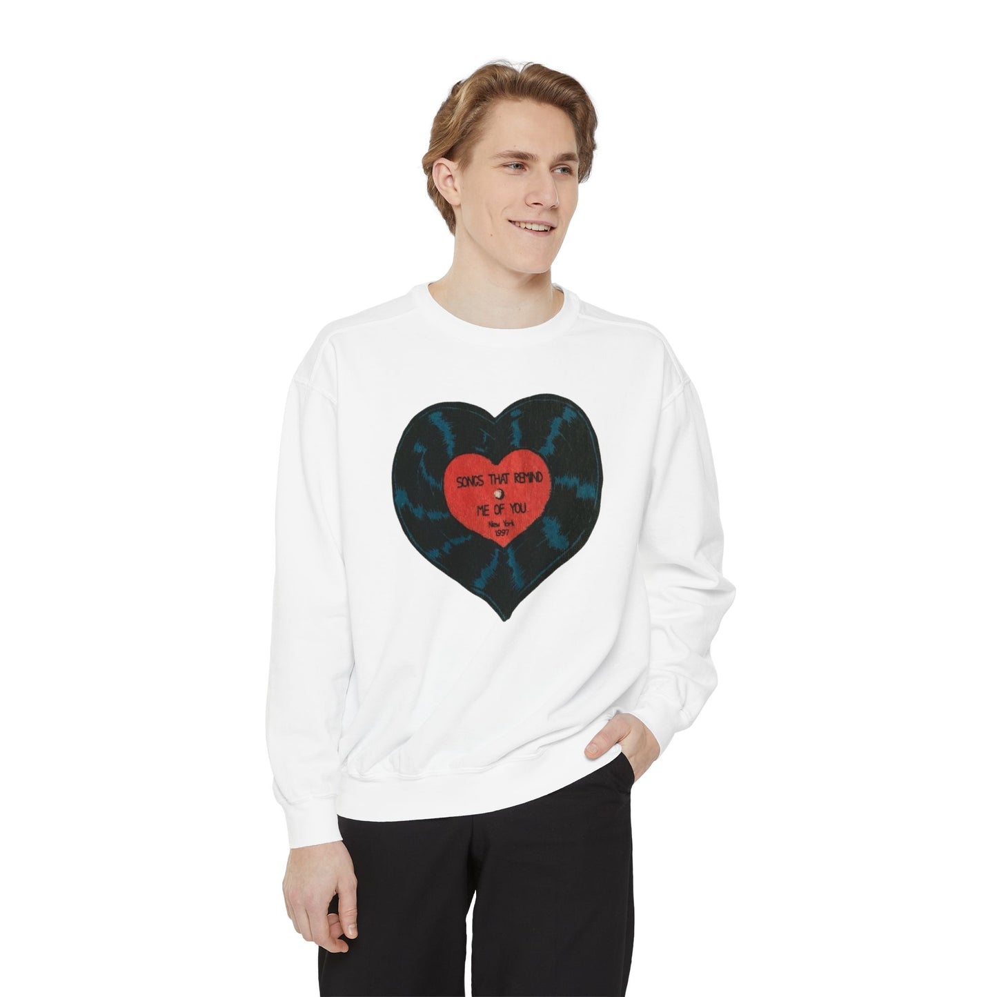 Heart Graphic Sweatshirt — "Love the Weird" Vintage-Inspired Crewneck