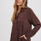 STUDDED EPAULETTE BUTTON UP SHIRT