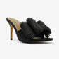 BEACH HOUSE - Raffia Bow Mules, Woven Finish, Stiletto Heel