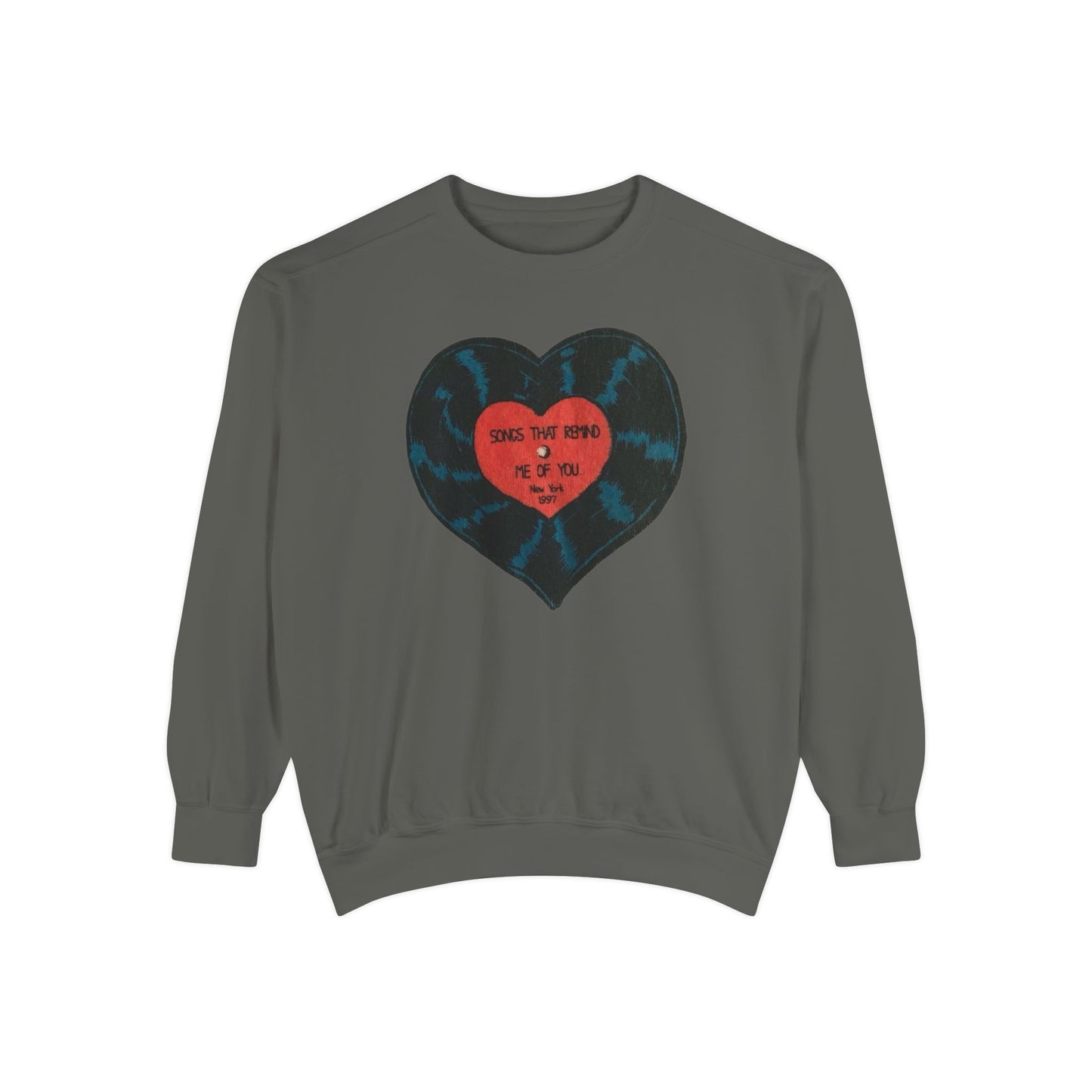 Heart Graphic Sweatshirt — "Love the Weird" Vintage-Inspired Crewneck