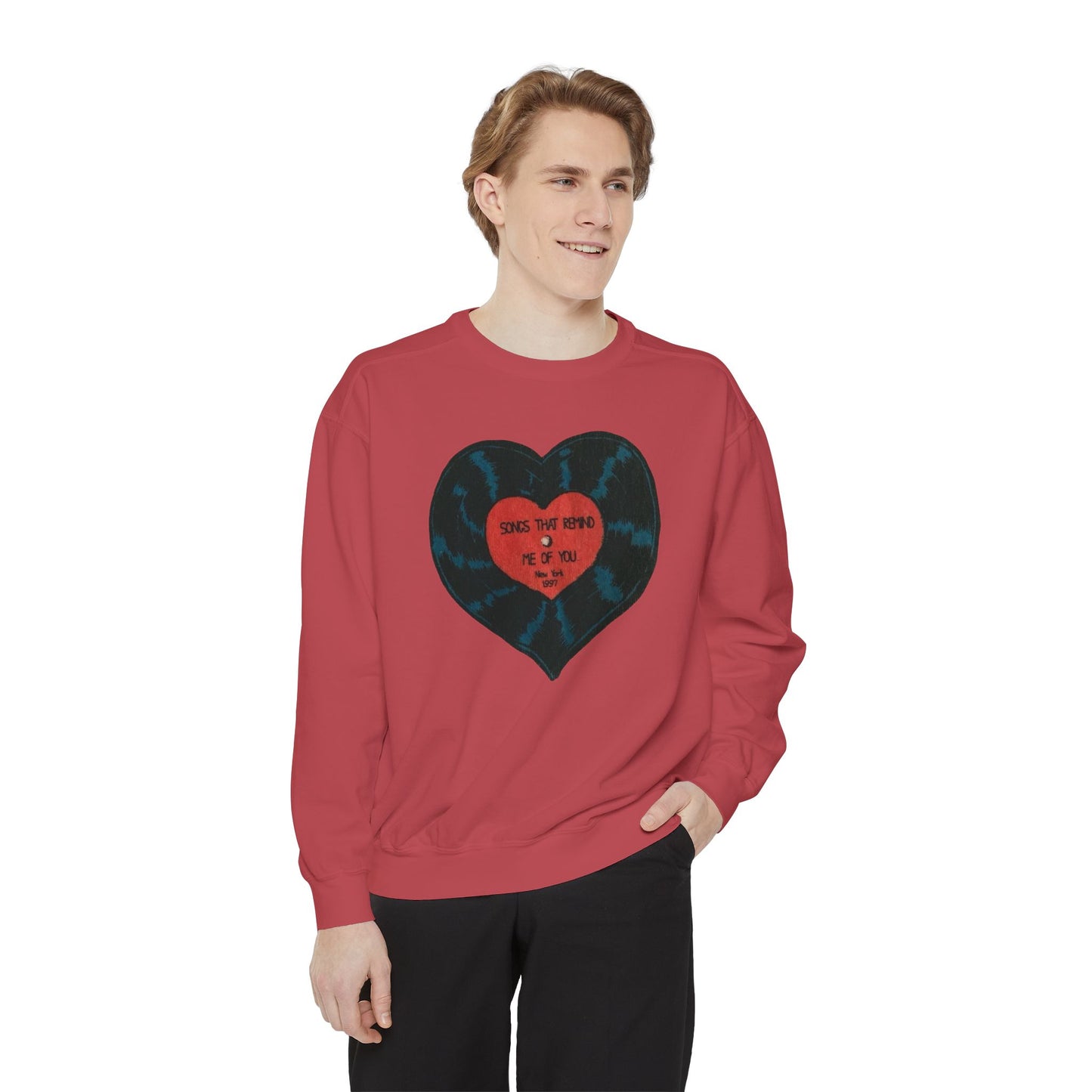 Heart Graphic Sweatshirt — "Love the Weird" Vintage-Inspired Crewneck