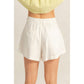HF25A652-Linen Mid-Rise Flared Shorts