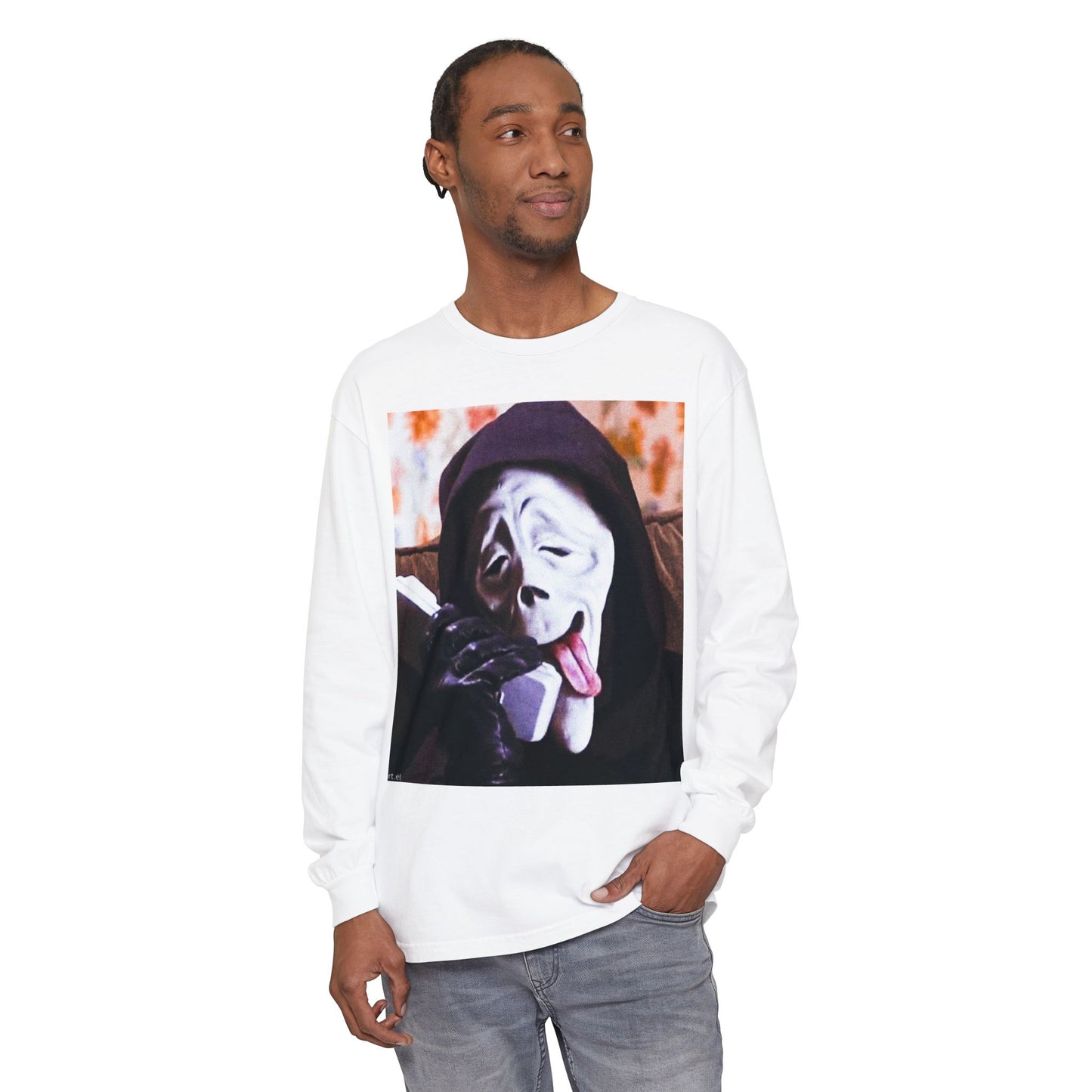 Spooky Long Sleeve T-Shirt, Halloween Tee, Unisex Graphic Shirt, Horror Movie Apparel, Unique Gift for Fans, Casual Wear