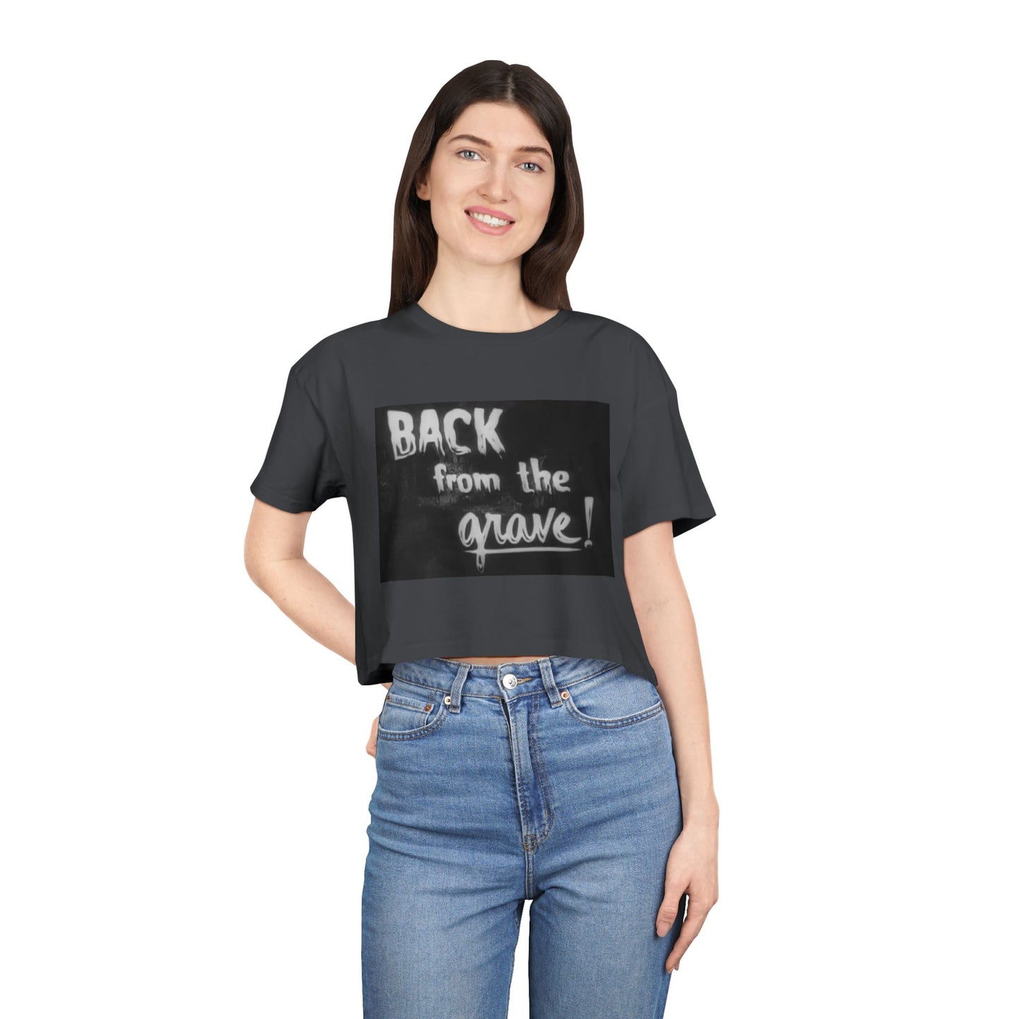 Spooky Fun Women's Crop Tee - Perfect for Halloween, Ghost Lovers, and Casual Style, Statement Shirt, Fashion Tee, Everyday Wear
