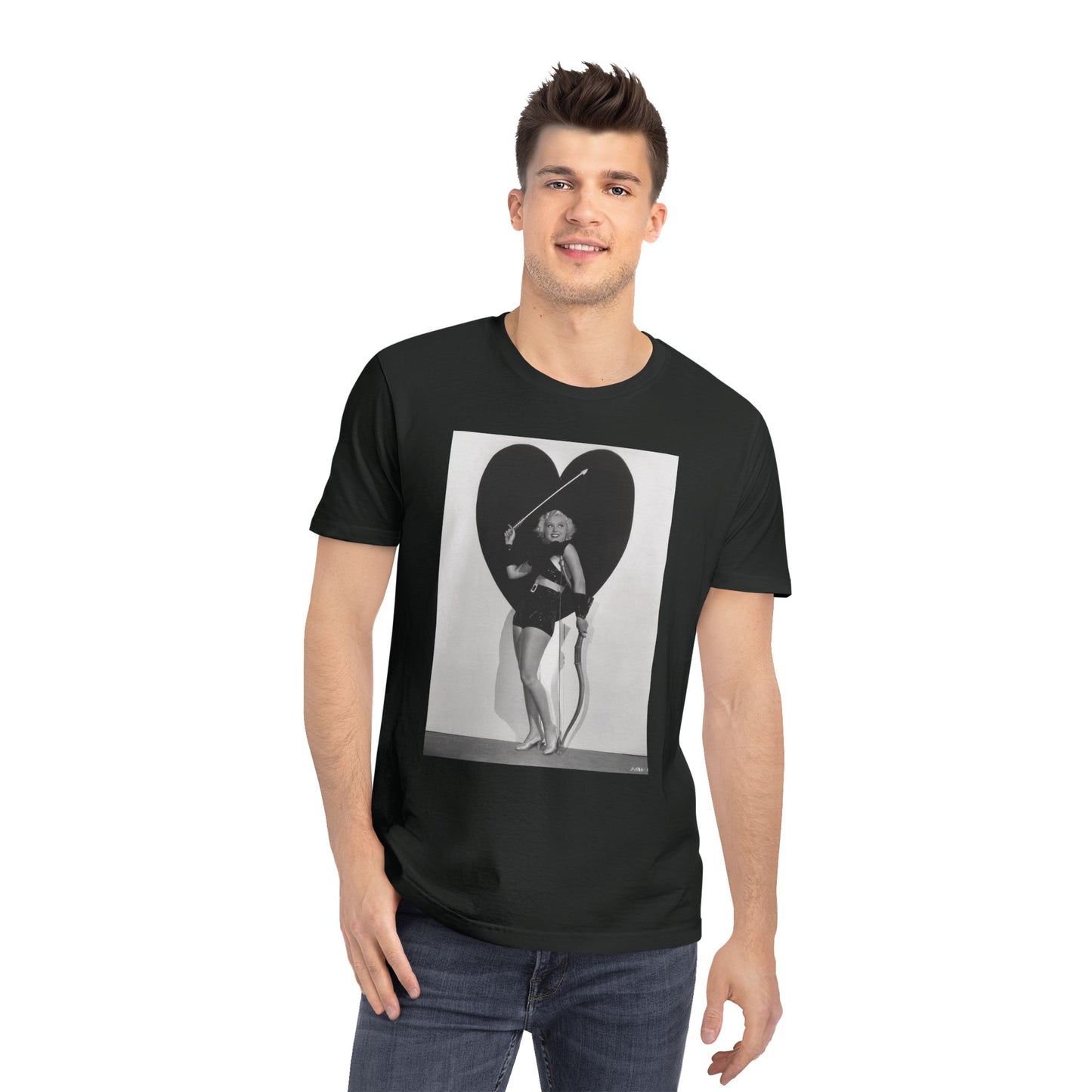 Vintage Valentine Rocker Heart Graphic T-Shirt