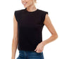 COTTON MUSCLE TEE WITH SHOULDER PADS
