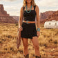 Square Neck Mini Romper Dress