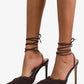 XANDRA - Chocolate Crochet Look Stiletto Heels