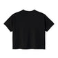 Heart Lock Boxy Tee — Vintage Red Padlock Graphic Women's Crop Top