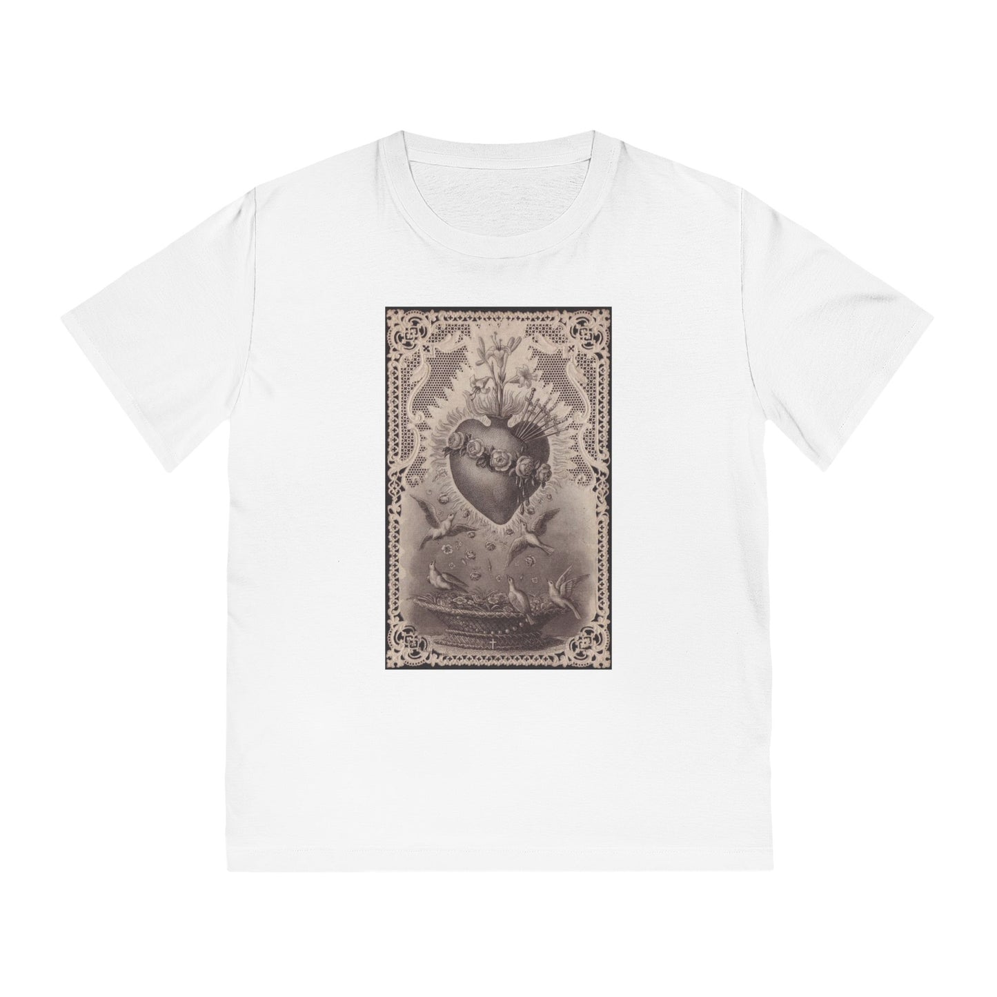 Vintage Sacred Heart Tee — Gothic Heart Graphic T-Shirt