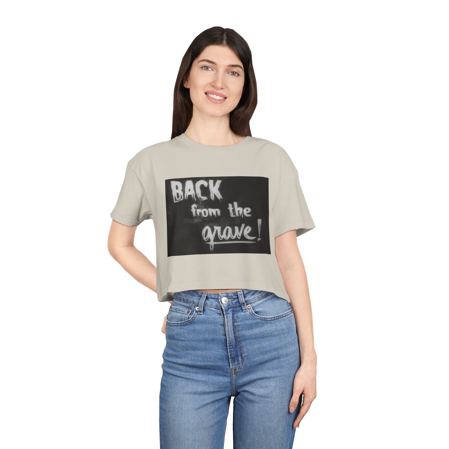 Spooky Fun Women's Crop Tee - Perfect for Halloween, Ghost Lovers, and Casual Style, Statement Shirt, Fashion Tee, Everyday Wear