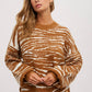 MOCK NECK ZEBRA PULLOVER