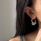Simple C Circle Crossover Earrings DPJE46